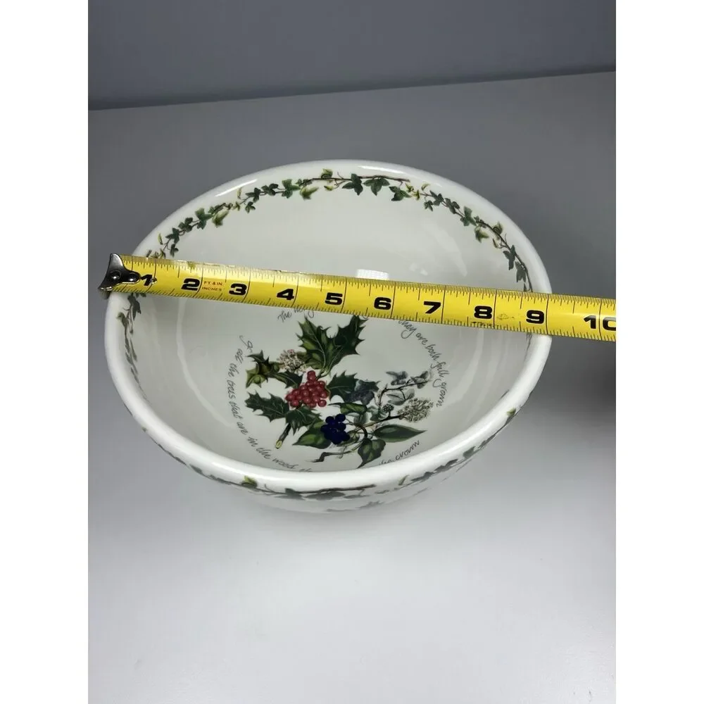Portmeirion The HOLLY AND THE IVY Serving Bowl 9” Anwyl Cooper Willis Botanical